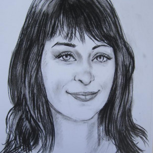 Блиц-портрет девушки. б. уголь, 30х40, 2013 г.