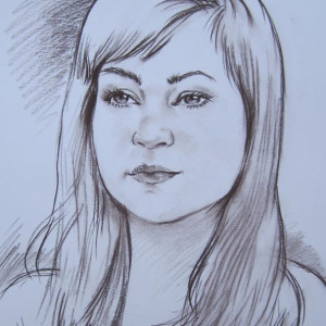 Блиц-портрет девушки. б. сепия, 30х40, 2013 г.