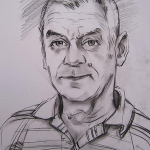 Блиц-портрет мужчины. б. уголь, 30х40, 2013 г.