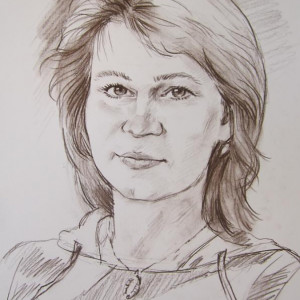 Портрет женщины. б., сепия, 30х40, 2013 г.