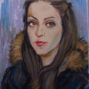 Блиц-портрет девушки. б. пастель, 30х40, 2013 г.