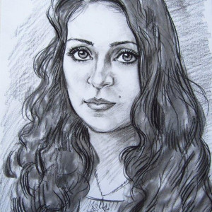 Портрет девушки. б. уголь. 30х40, 2009 г.