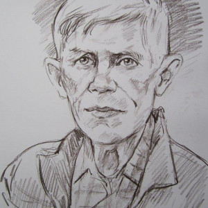 Портрет пожилого мужчины. б. сепия, 30х40, 2015 г.