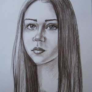 Портрет девочки. б. сепия, 30х40. 2013 г.