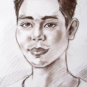 Портрет вьетнамца. б. сепия, 30х40, 2015 г.