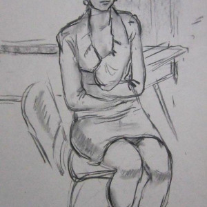 Быстрый набросок. б.уголь, 40х60. 2010 г.