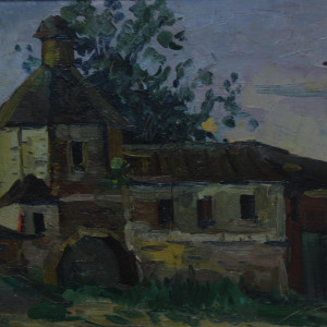 У стен монастыря. Этюд. к.м., 30х40, 1982 г.