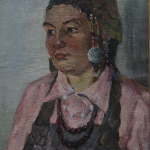 Портрет чувашской женщины, х.м., 40х50, 1982 г.