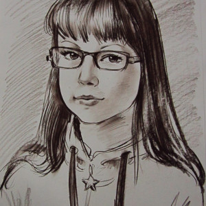 Портрет девочки. б. сепия, 30х40. 2018 г.