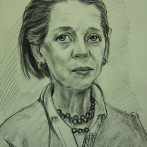 Портрет  пожилой женщины. б. уголь, 30х40. 2013 г. г.