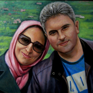 Парный портрет с фото, х.м. 40х50, 2010 г.