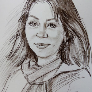 Портрет женщины, б., сепия 30х40, 2020 г.